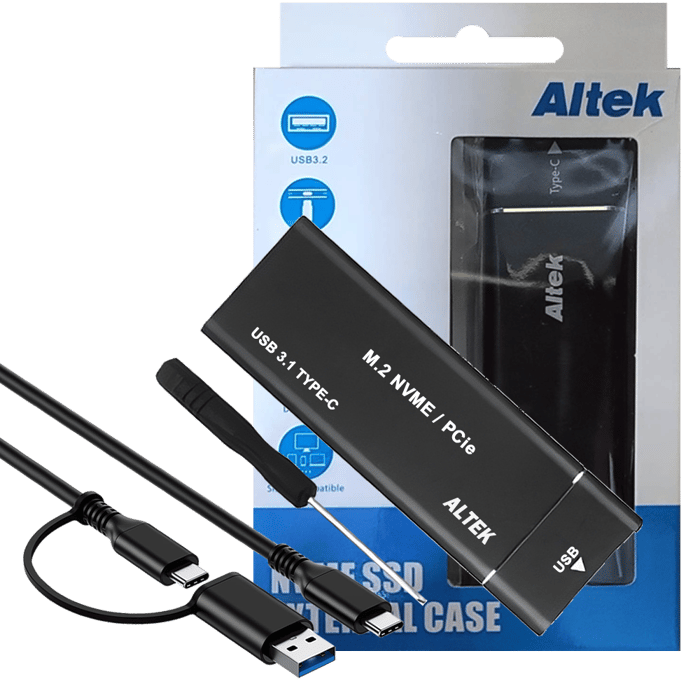 M.2 NVME – PCIe USB 3.1 + USB TIPO C + EXTERNAL CASE image